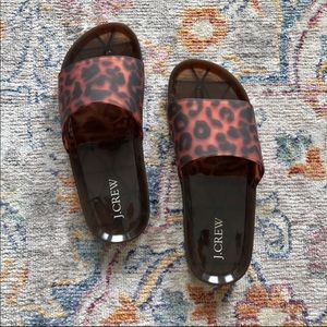 EUC J. Crew Tortoise Jelly Slides